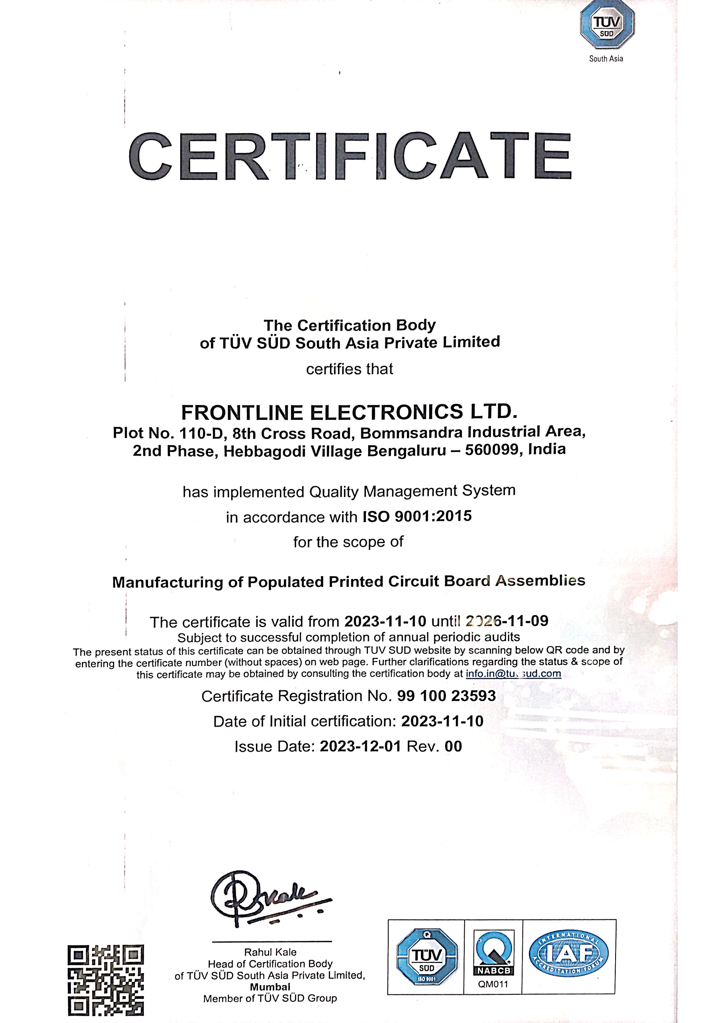 Bengaluru ISO 9001 certification