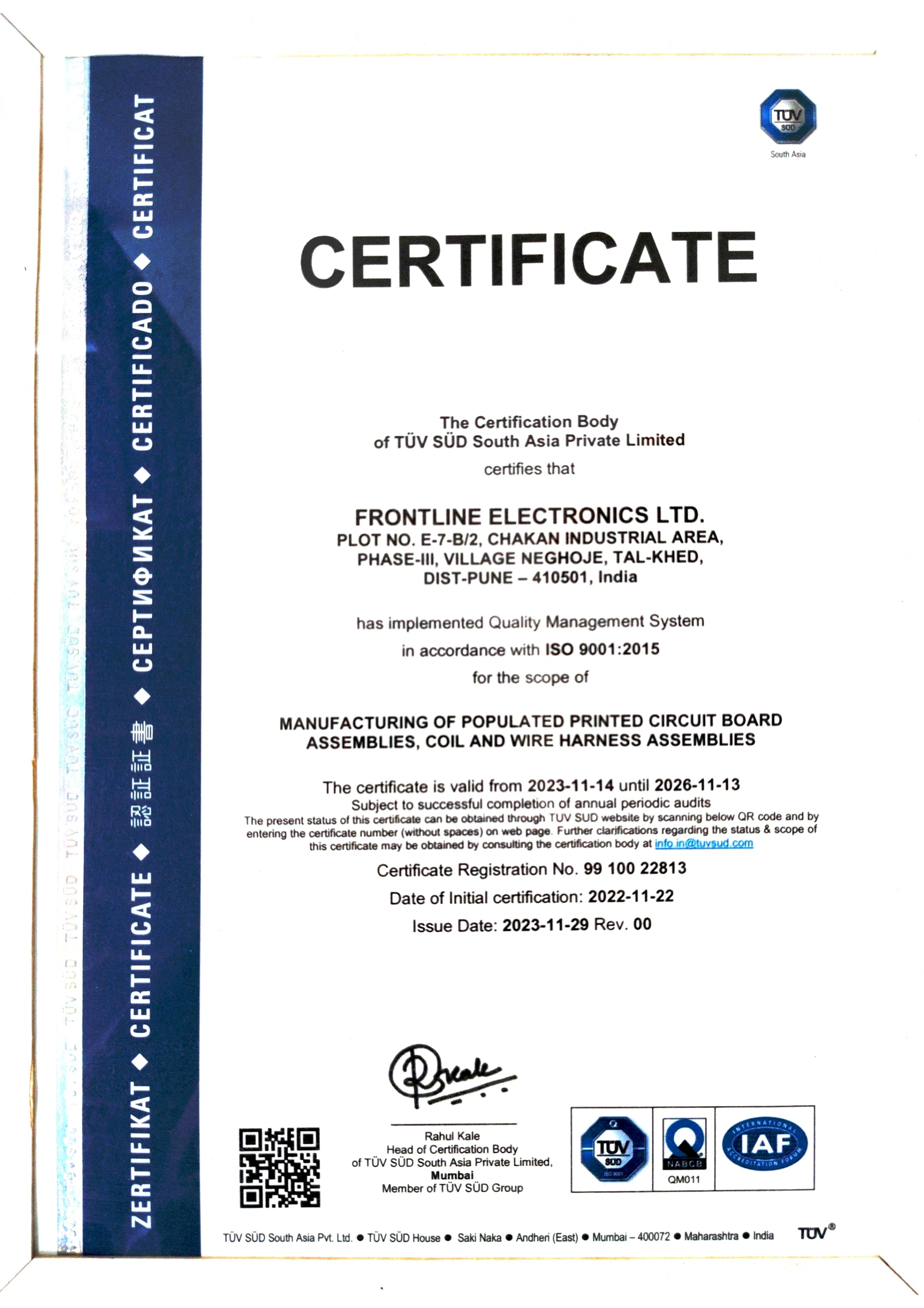 Pune Certificate certification